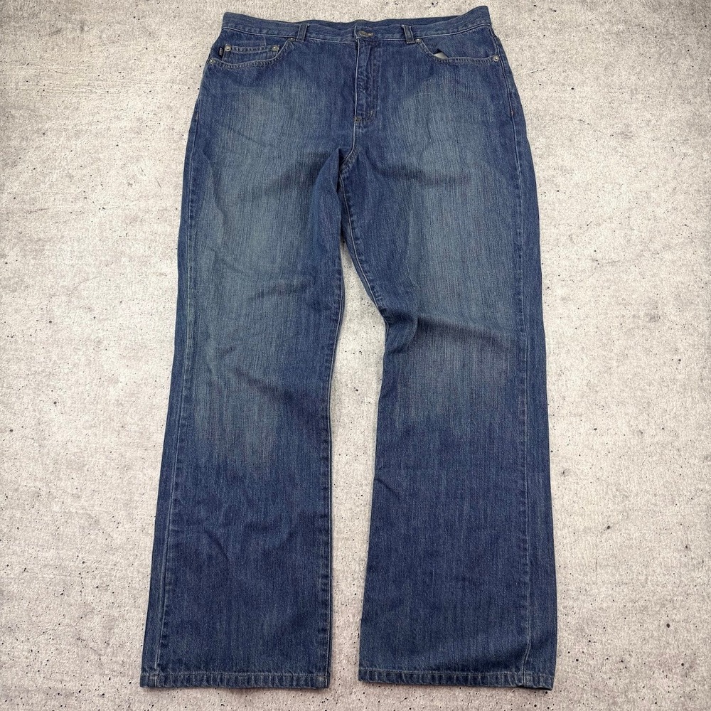 Lauren Jean Ralph Laruen Wide Leg Slightly Flared High Rise Blue Jeans Womens 16